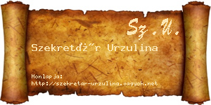 Szekretár Urzulina névjegykártya